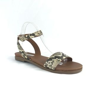 Steve Madden Dalton Snakeskin Sandal Gray 9.5 I